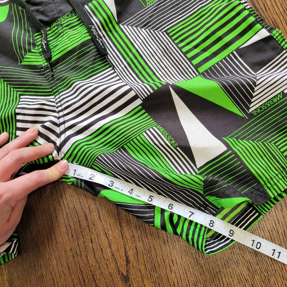 Maui and Sons Green Black White Striped Geometric Board Shorts Size Men's 30 - Picture 7 of 10